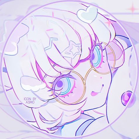 Pastel Profile Pictures, Chibi Profile Pic, Circle Icons Aesthetic, Pastel Pfp, Girlboss Pfp, Purple Pfp, Pastel Icons, Candy Art, Picture Icon