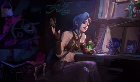 Jinx Concept Art, Arcane Brainrot, Jinx Art, Akali Lol, Space Dragon, Jinx Arcane, Female Villains, Jinx League Of Legends, Disney Crossovers