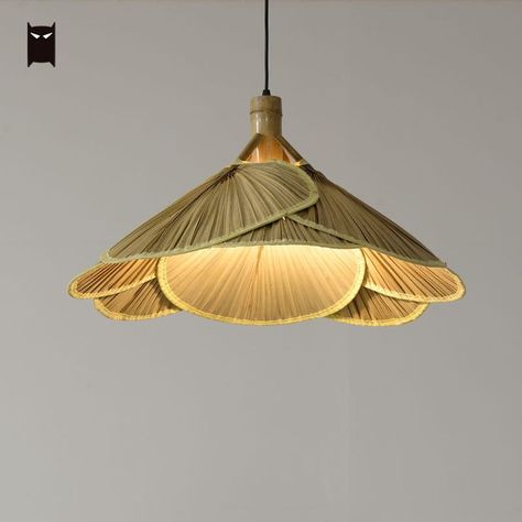 Handmade Bamboo Rattan Fan Shade Pendant Light Fixture Asian Rustic Country Vintage Hanging Ceiling Lamp Home Farmhouse E27 Bulb Bamboo Artwork, Light For Dining Room, Chandelier Creative, Bulb Pendant Light, Bamboo Lamp, Hanging Ceiling Lamps, Retro Living Rooms, Bamboo Weaving, Dining Room Lighting