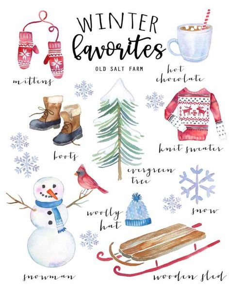 This vintage style watercolor winter printable is perfect for Christmas and winter decor or even as a card. Free printable included. January Watercolor Ideas, January Watercolor, Free Winter Printables, Free Watercolor Printable, Winter Printables Free, January Themes, Winter Printables, Winter Projects, Watercolor Winter