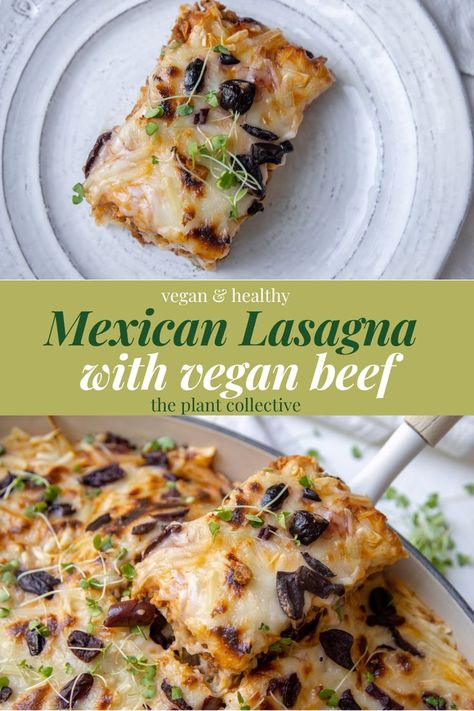 This is a vegan Mexican Lasagna recipe. This recipe is vegan and consists of lasagna and healthy vegan ingredients. This is an extremely simple vegan mexican lasagna recipe made with vegan cheese and vegan beef. Lasagna Recipe Vegan, Plant Based Mexican, Healthier Lasagna, Easy Mexican Lasagna, Mexican Lasagna With Tortillas, Mexican Lasagna Recipe, Lasagna Vegan, Vegan Family Dinner, Vegan Shredded Cheese