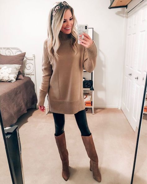 Knee High Boot Work Outfit, Brown Boots Outfit Winter, Tan Boots Outfit, High Boots Outfit Winter, Long Boots Outfit, Tall Boots Outfit, Leather Boots Outfit, Brown Boots Outfit, Outfits Leggins