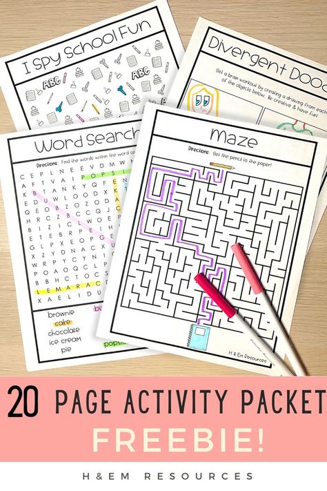 Activities For When Students Finish Work, Second Grade Enrichment Activities, Fun Busy Work For Students, Second Grade After School Activities, Extra Time Activities Classroom, Second Grade Independent Activities, Third Grade Early Finisher Activities, Early Finisher Ideas Kindergarten, Middle School Early Finishers Activities