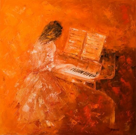 Piano Lessons For Beginners, Piano Studio, Orange Aesthetic, Orange Art, Piano Lessons, Visual Representation, Art Website, Art Music, Music Art