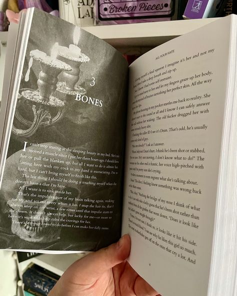 The rest of the room is just as fancy, decorated in black with splashes of red, and silver fixtures. It’s elegant, but also kind of creepy. Like some gothic s3x lair. ——- Gothic & séxy pretty much sums up Bones so I wanted his chapter headings to fit the vibes

All Your Hate Gothic Books, Back To Reality, Recommended Books To Read, Red And Silver, Recommended Books, I Want Him, Fashion Toys, Perfect Skin, 8 Days