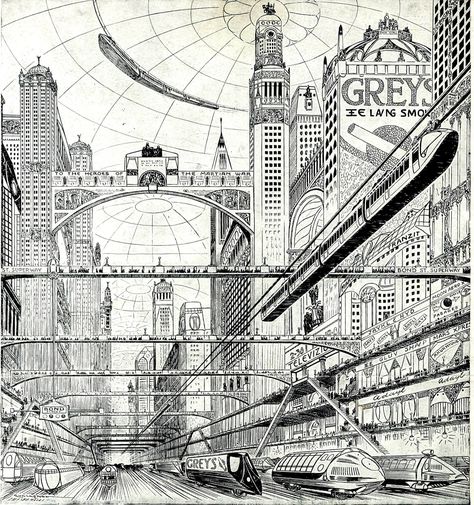 Cityscape Drawing, Urban Mobility, Arte Nerd, City Sketch, Sci Fi City, Norman Foster, World Of Tomorrow, City Drawing, White Drawing