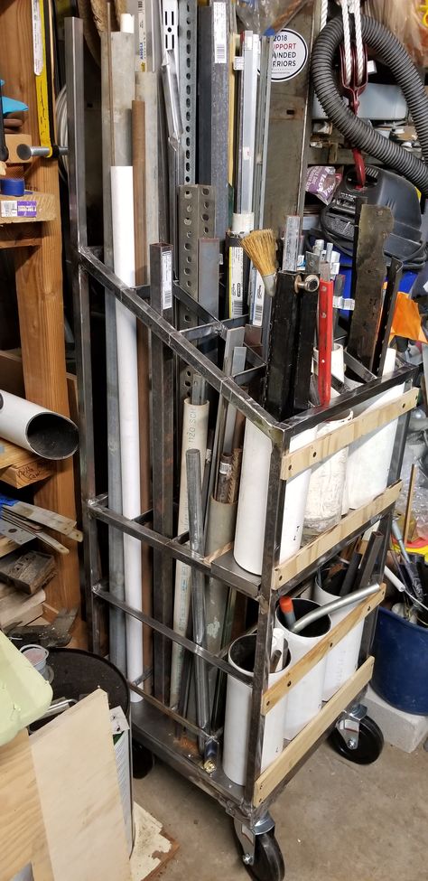 Scrap Metal Storage Ideas, Metal Workshop Ideas, Metal Shop Organization, Metal Shop Ideas, Scrap Metal Storage, Welding Shop Organization, Sheet Metal Shop, Steel Workshop, Steel Storage Rack