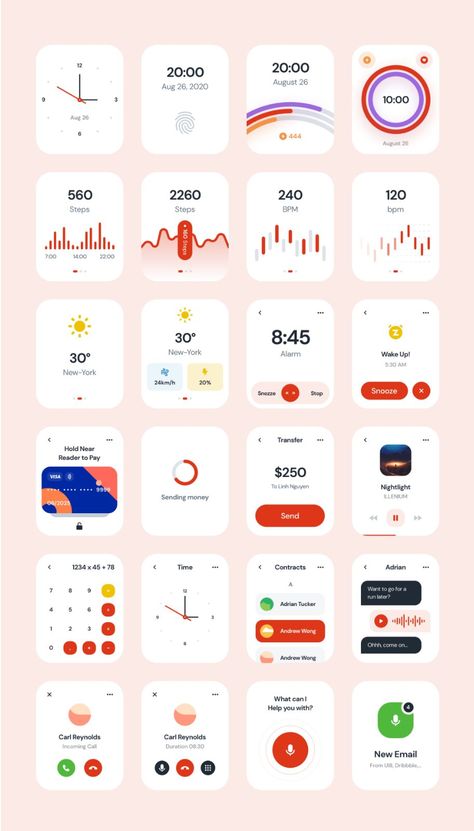 Apple Ui Design, On Boarding Ui, Apple Watch App Design, Card Ui Design, การออกแบบ Ui Ux, Ui Kit Design, Apple Watch Design, Food Web Design, Ui Design Dashboard