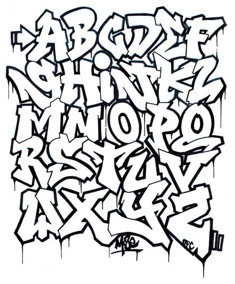 Graffiti Lettering Tutorial, Cool Graffiti Letters, Graphitti Letters Fonts, Graffiti Letters Styles, Fonts Doodle, Cool Fonts Alphabet, Graffiti Alphabet Styles, Alphabet Graffiti, Doodle Font