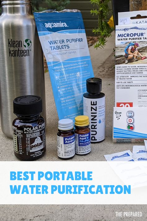 A review of the best water purification tablets and other forms of "portable purifiers" you can add to your go-bags. #waterpurification #waterfilters #watertablets #howtofilterwater Water Filtration Diy, Emergency Hacks, Emergency Preparedness Checklist, Survival Prepping Diy, Food Prepping, Water Survival, Water Purification Tablets, Emergency Food Storage, Doomsday Prepping