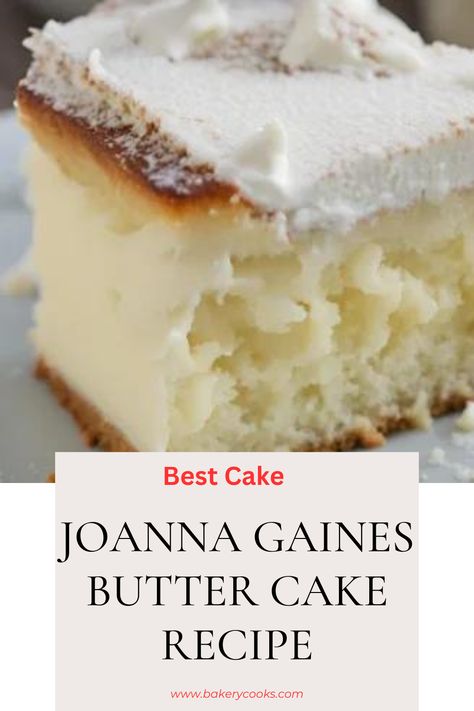 Joanna Gaines' Butter Cake recipe is a delightful treat featuring simple ingredients like butter, sugar, and flour, resulting in a moist and flavorful dessert. With a rich buttery taste and tender crumb, it's a beloved classic that's perfect for any occasion. Joanna Gaines Almond Butter Cake, Crisco Cake Recipe, Yummy Easy Cake Recipes, Very Moist Cake, Cake Flour Recipes Baking, Catch A Husband Cake, Run Cake Recipe, Savory Cake Recipes, Cake Flour Recipe Desserts