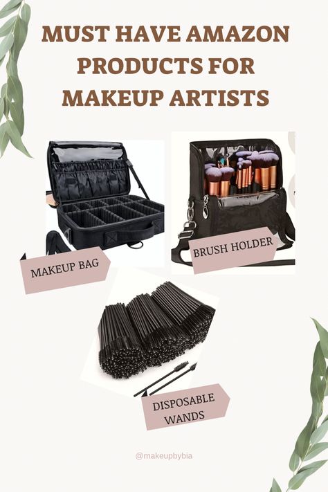 Best amazon products for professional makeup artists to put in their kit Makeup Artist Must Haves Products, Beginner Makeup Artist Kit, Mua Kit Essentials, Basic Makeup Kit For Beginners, Makeup Artist Must Haves, Products For Makeup, Makeup Kit For Beginners, Makeup Artist Kit Organization, Professional Makeup Artist Kit