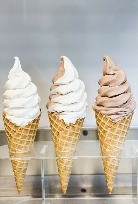 #wafflecone #softserve #chocolate #vanilla #swirl #twist Swirly Ice Cream, Twist Ice Cream, Soft Serve Cone, Soft Ideas, Ice Cream Waffle Cone, Ice Cream Swirl, Houses Mansions, Yummy Ice Cream, Waffle Cone