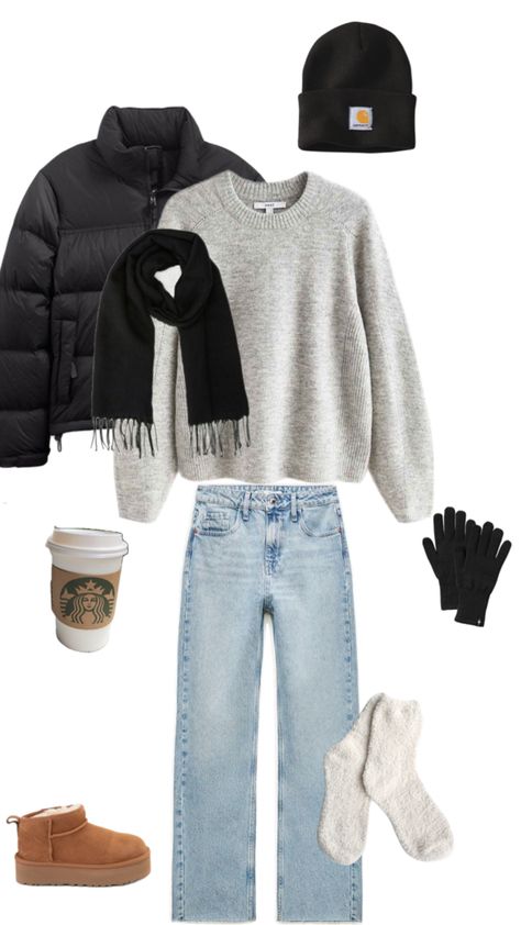 Outfit inspo Winter Theme Park Outfit Casual, Winter Daytime Date Outfit, California January Outfits, Outfits To Wear To New York Winter, Nyc Aesthetic Clothes, Simple New York Outfits, Central Park Outfit Winter, Comfy Night Outfit, Seattle Outfits March