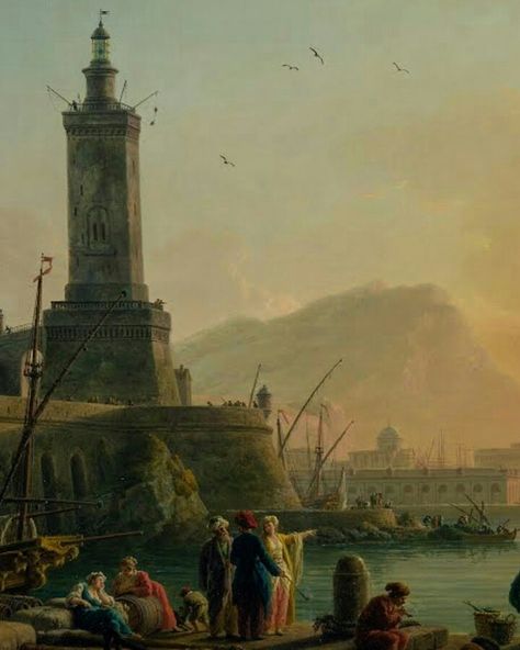 A Calm at a Mediterranean Port. Claude-Joseph Vernet. 1714 - 1789.  #art #painting #mediterranean Simple Art Ideas, Claude Joseph Vernet, Diy Crafts To Do At Home, Crafts To Do At Home, Playful Painting, Ideas For Painting, Anton Pieck, Dynamic Painting, Historical Painting