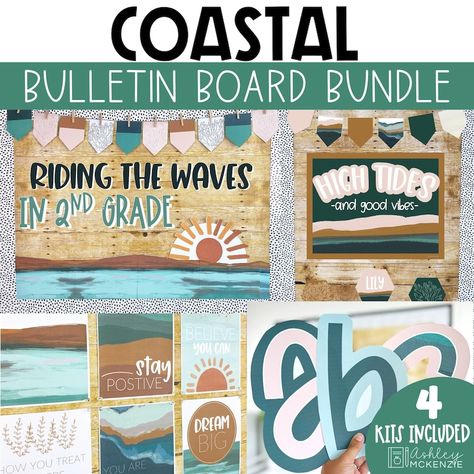 Coastal or Ocean Classroom Decor Bulletin Board Kit - Etsy Australia Ocean Bulletin Board, Ocean Classroom Decor, Ashley Mckenzie, Beach Theme Classroom, Nautical Classroom, Ocean Classroom, Ocean Theme Classroom, Birthday Bulletin, Modern Classroom