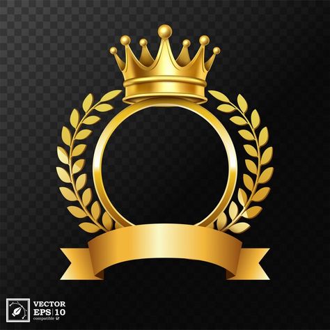 Realistic golden crown Premium Vector | Premium Vector #Freepik #vector #background #gold #crown #wreath Golden Logo Design, ليلي كولينز, Friendship Goal, Royal Background, Whatsapp Logo, Gold Design Background, Circle Logo Design, Photo Collage Design, Png Background