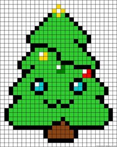 Árbol de Navidad Pixel Art Noel, Pixel Art Minecraft, Perler Beads Ideas, Christmas Perler Beads, Modele Pixel Art, Easy Pixel Art, Pixel Art Templates, Cross Stitch Christmas, Hama Beads Patterns