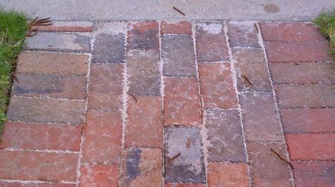 polymeric sand - hardens when it gets wet. Prevents weeds Installing Pavers, Pavers Over Concrete, Paver Sand, Polymeric Sand, Sand Writing, Diy Patio Pavers, How To Install Pavers, Brick Patio, Brick Walkway