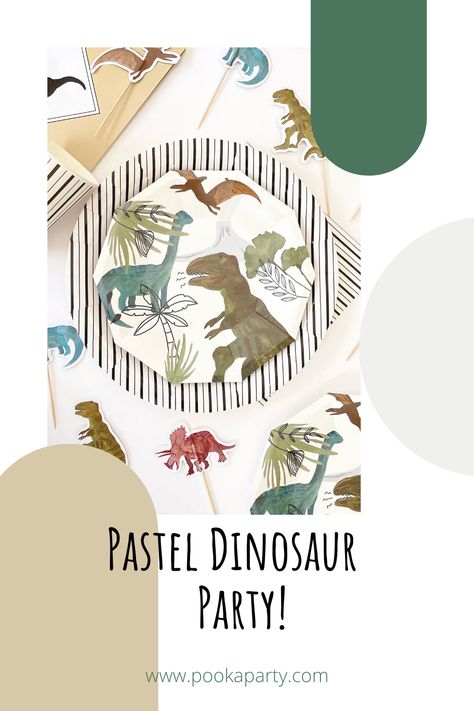 dinosaur party supplies ideas Dinosaur Birthday Party Plates, Meri Meri Dinosaur Party, Modern Dinosaur Birthday Party, Dinosaur Party Table Decor, Modern Dinosaur Party, Neutral Dinosaur Party, Boho Dinosaur Party, Pastel Dinosaur Party, Dino Party Food