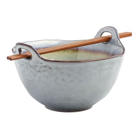 Sota Gray Reactive Glaze Noodle Bowl Set Of 4 - World Market Asian Dinnerware, Asian Inspired Dishes, Kitchen Plate, Creation Art, Dinner Bowls, Keramik Design, Slab Pottery, Noodle Bowl, Reactive Glaze