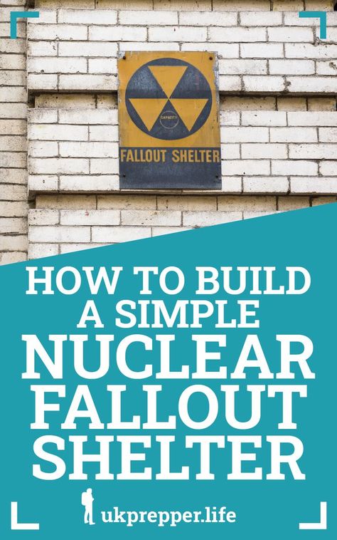 A photo of a fallout shelter sign with the text "How to build a simple nuclear fallout shelter" Nuclear Fallout Prep, Fall Out Shelter Ideas, Nuclear Bunker Survival Shelter, Fallout Shelter Layout, Fallout Shelter Bunker, Nuclear Preparedness, Fall Out Shelter, Earth Roof, Nuclear Fallout Shelter