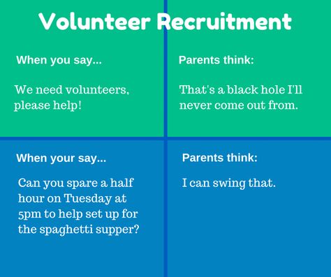 Try a different approach to recruiting volunteers. Recruiting Volunteers, Pta Volunteer, Volunteer Recognition, Church Volunteers, Volunteer Quotes, Volunteer Coordinator, Volunteer Recruitment, School Volunteer, Volunteer Management