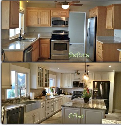 Older House Kitchen Remodel, Remodeling Older Homes Before After, Open Concept Kitchen Living Room Before And After, Adding Kitchen Island Before And After, Opening Up A Kitchen To Living Room Before And After, Kitchen Remodel Expansion, Kitchen Redo Before And After, Expanding Kitchen Into Dining Room Before And After, Remove Dining Room Wall To Expand Kitchen