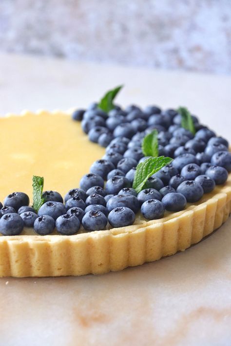 Lemon And Blueberry Tart, Blueberry Lemon Tart, Kenneth Temple, Lime Tart, July Desserts, Blueberry Tart, Lemon Curd Recipe, Curd Recipe, Lemon Filling