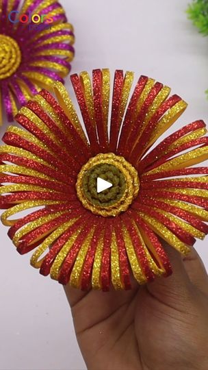 3.8M views · 68K reactions | Glitter foam sheet flower - Flowers Craft #Shorts #flower #decor #craft | Colors Paper | Makana · Makaha Valley Glitter Foam Sheet Flowers, Glitter Sheet Craft, Foam Sheet Crafts, Flowers Craft, Summer 2025, Foam Sheets, Easter Crafts Diy, Flower Decor, Flower Crafts