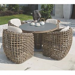 Dynasty Dining Table and Chair Collection Modern Outdoor Dining, Weathered Furniture, Outdoor Patio Designs, Round Dining Set, Luxury Outdoor Furniture, Outdoor Dining Spaces, Skyline Design, Patio Garden Design, Dining Armchair