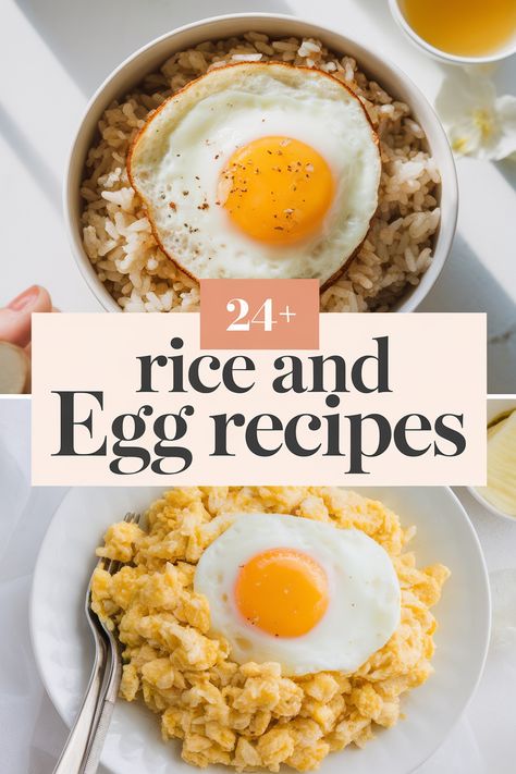 Satisfy your taste buds with tasty rice and egg recipes perfect for any meal. From fried rice to fluffy omelets these ideas are easy to make and super yummy. Perfect for breakfast lunch or dinner these dishes are sure to please. Enjoy cooking with rice eggs veggies and spices today! Rice With Egg On Top, Eggs Rice Breakfast, Egg And Rice Recipes Breakfast, Rice And Egg Recipe, Rice And Eggs Breakfast, Dinner With Eggs, Egg Rice Recipes, Meals With Eggs, Egg Rice Recipe