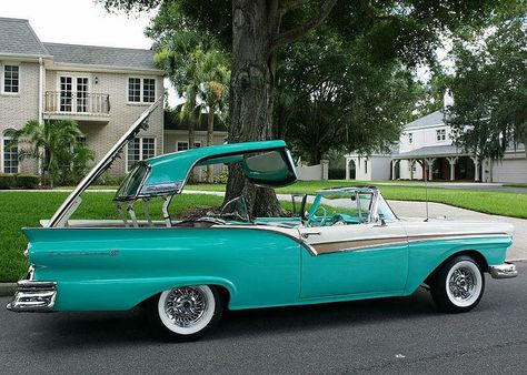 Convertible Vintage Car, 1950s Convertible, 1953 Buick Skylark Convertible, White Vintage Convertible, Ford Convertible, 1957 Ford Thunderbird Convertible, Ford Fairlane 500, Fairlane 500, Old American Cars