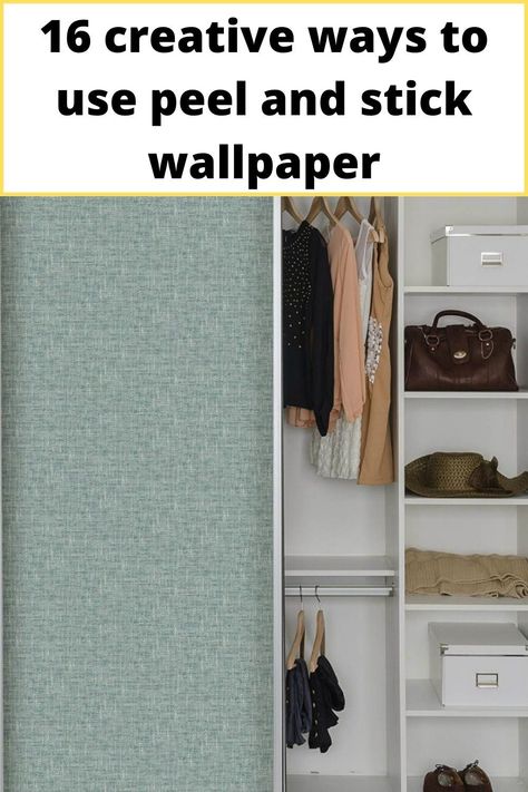 Wardrobe doors can be the picture of perfection with a quick application of peel and stick wallpaper. Contact Paper Wardrobe, Peel And Stick Wallpaper On Closet Doors, Peel And Stick Closet Door, Peel And Stick Wallpaper Door, Wardrobe Wallpaper Ideas, Wallpaper Sliding Closet Doors, Peel And Stick Wallpaper Closet Doors, Wallpaper On Wardrobe Doors, Wallpaper Wardrobe Doors