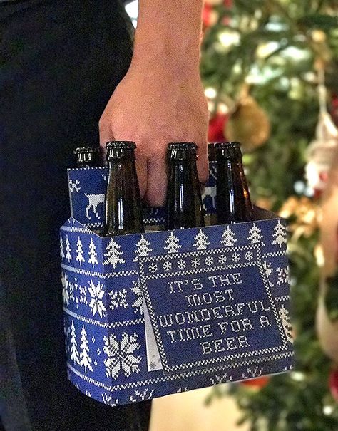 Ugly Christmas Sweater Party Ideas - Funny Beer Container Hostess Gift #uglychristmassweater Christmas Alcohol Gifts, Christmas Sweater Party Ideas, Ugly Christmas Sweater Party Ideas, Ugly Christmas Sweater Cake, Ugly Sweater Cake, Sweater Party Ideas, Sweater Cake, Ugly Sweater Ideas, Beer Christmas Gifts