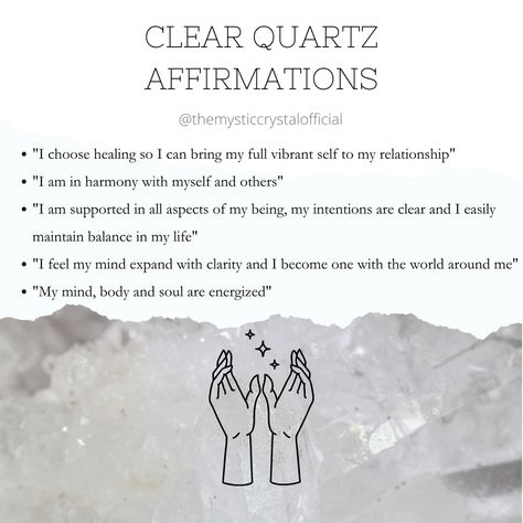 Smoky Quartz Affirmation, Clear Quartz Affirmation, Clear Quartz Crystal Meaning, Clear Quartz Meaning, Crystal Affirmations, Crystal Grimoire, Witch Energy, Witch Journal, Quartz Meaning