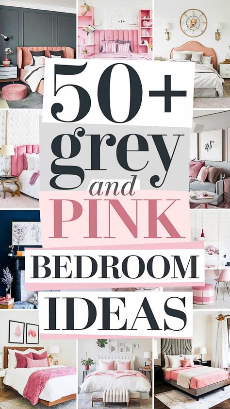 50+ Grey And Pink Bedroom Ideas Girly Grey Bedroom Ideas, Pink Decor Bedroom Ideas, Gray Girls Bedroom Ideas, Pink Bedframe Room Ideas, Grey White Pink Bedroom, Pink Comforter Bedroom Ideas, Girls Bedroom Boho Chic, Pink Accent Bedroom, Pink Bedroom Ideas For Teens