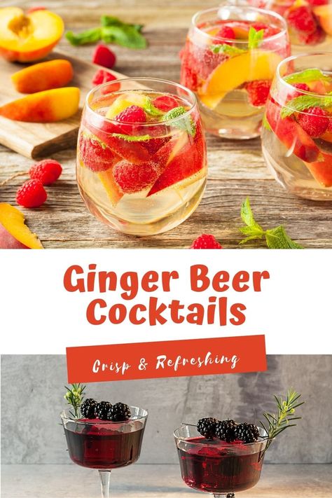 These 25 ginger beer cocktails will give you a refreshing edge over your regular go-to drinks! Ginger Beer Drinks Cocktails, Drinks With Ginger Beer, Cocktails With Ginger Beer, Ginger Beer Cocktail Recipes, Beer Punch, Ginger Beer Drinks, Low Calorie Alcoholic Drinks, Ginger Ale Cocktail, Cocktail Recipes For A Crowd