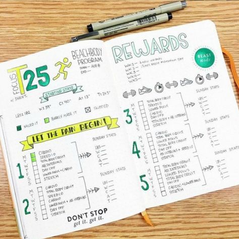 I love these 10 fitness bullet journal layout ideas! They're all so cute and motivating, but number 10 is my FAVE. See them all and get inpsired by clicking through! #bulleltjournal #bujo #bujojunkie #bulletjournallove #bulletjournaling #bujoinspire #motivation #fitnessmotivation #fitnessgoals Bullet Journal Guide, Spiritually Healthy, Training Journal, Journal Guide, How To Bullet Journal, Bullet Journal Work, Organization Bullet Journal, Fitness Trackers, Bullet Journal Spread