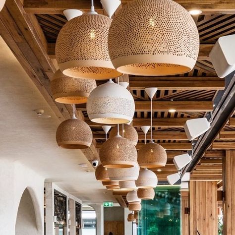 klaylife on Instagram: "We've lost count of how many POTT SpongeUp pendants are lighting up @alegredining 💡 _ Adding texture and warmth to this heavely space by @kathrynashleystudio. _ Can't wait to eat there soon 🌮" Modern Mediterranean, Cant Wait, How Many, Light Up, Lost, Texture, Canning, Lighting, On Instagram