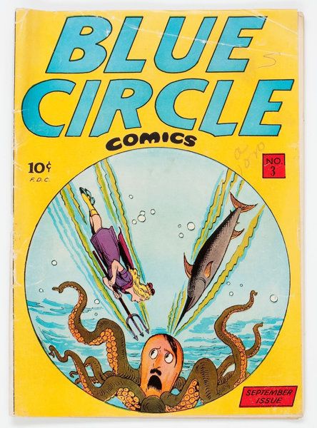 Blue Circle Comics #3 Incomplete (Rewl, 1944) CGC Qualified VG 4.0 | Lot #13315 | Heritage Auctions Weird Comics, Underwater Images, Golden Age Comics, Reading Library, Classic Comic Books, Notes Art, Comics Story, Blue Circle, Horror Comics