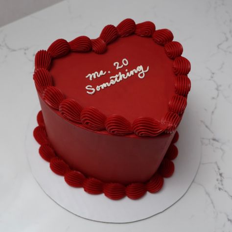 Ms. 20 Something 💋♥️ - Cake Details - Size: Standard 7” (two layers) #emmacakes #emmacakesseattle #seattle #cakes #seattlecakes #seattlebakery #seattlecustom #custom #heartcake #heart #red Ms 20 Something Cake, Miss 20 Something Cake, Twenty Something Cake, Hosting Themes, Red Heart Cake, Heart Cake Design, Vday Party, Bd Cake, 20 Birthday Cake