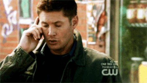 Regretful | 18 “Supernatural” GIFs To Express Your Every Emotion ... An excellent list that just made my day, lol. Dean And Sam Winchester, Jensen Ackles And Jared Padalecki, Phone Gif, Supernatural Gif, Dean Gif, Supernatural Gifts, Reaction Gif, Supernatural Gifs, Winchester Supernatural