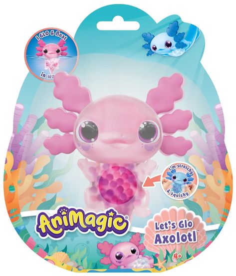 Animagic: Lets Glo Axolotl - Pink | Your Glowing, Floating, Squishy Best Friend | Drop In Water To Watch Them Glow! | Interactive Electronic Pet | For Kids Ages 4+ : Amazon.co.uk: Toys & Games Axolotl Toys, Ideal Toys, Toy Design, Interactive Play, Cute Toys, Drop In, Toy Figures, Christmas 2024, Cute Doodles