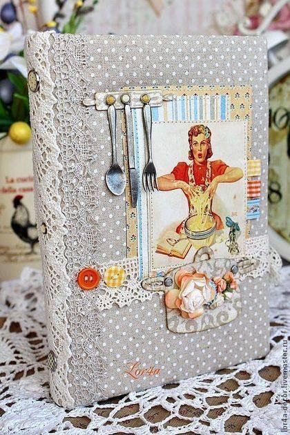 Scrapbook Recipe Book, Recipe Book Covers, Homemade Recipe Books, Recipe Book Design, Recipe Book Diy, Notebook Handmade, Fabric Book Covers, Recipe Scrapbook, Handmade Fair