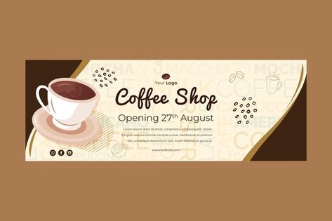 Coffee Shop Banner Design Ideas, Vouchers Design, Cafe Banner, Banner Coffee, Coffee Shop Business Card, Google Banner Ads, Shop Banner Design, Google Banner, Branding Guide