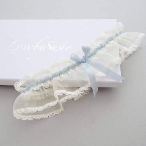 Elphie Vintage Lace Wedding Garter Ivory Or Cream Wedding Linger The Bride, Blue Garter Wedding, Wedding Accessories Photography, Blue Bridal Garter, Antique Wedding Gown, Blue Silk Ribbon, Wedding Accessories Diy, Wedding Accessories For Bride, Garter Lace