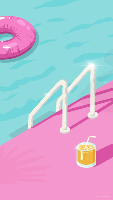 Barbie Pool, Pool Drawing, Barbie Pool Party, Drawing Illustrator, Ipad Background, Bloxburg Decal Codes, 2024 Design, Basic Drawing, Simple Illustration