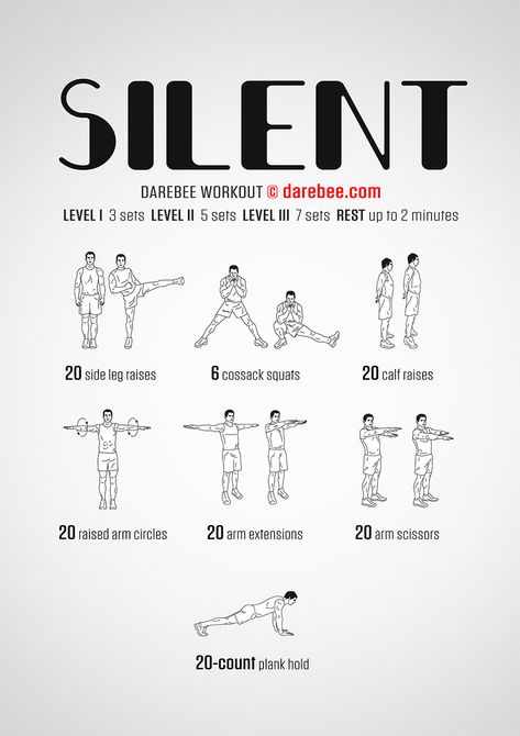 Silent Workout, Dorm Workout, Darebee Workout, Quiet Workout, Beginner Workout At Home, Trening Sztuk Walki, Home Exercise Program, Home Exercise Routines, Beginner Workout