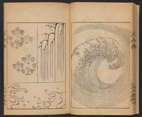 You can now download these traditional Japanese wave drawings for free Asian Pattern, Ancient Asia, Wave Drawing, Japanese Water, Japanese Clothing, Japanese Drawings, Japanese Waves, Traditional Japanese Art, Japon Illustration